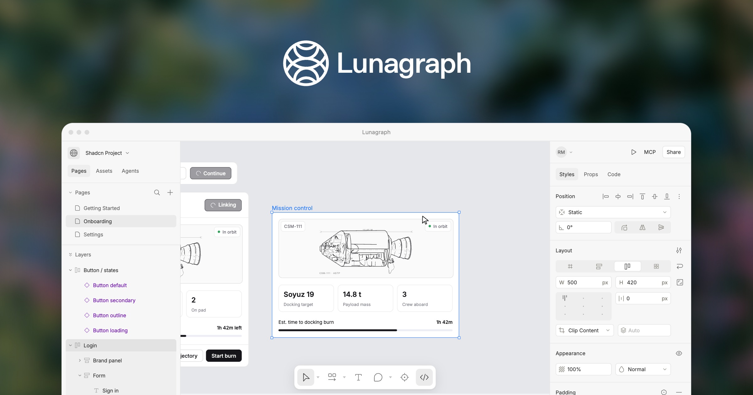 Lunagraph — Design and create UI using real HTML, CSS and React code. Stay consistent with zero…